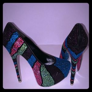 Glam shoes - Multicolored crystals